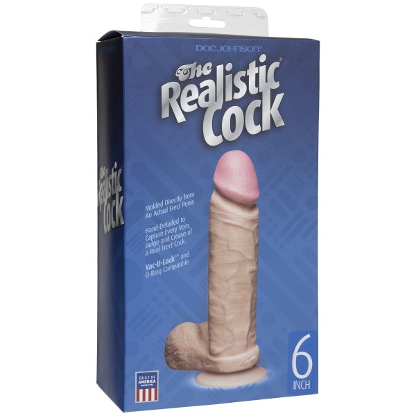 Фаллоимитатор на присоске The Realistic Cock 6” with Removable Vac-U-Lock Suction Cup - 17,3 см