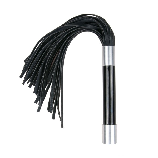 Черная плеть Easytoys Flogger With Metal Grip - 38 см