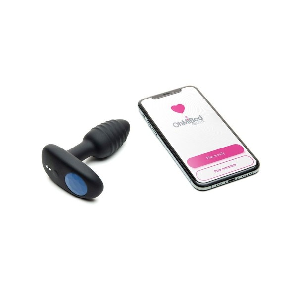 Черный интерактивный вибратор OhMiBod Lumen for Kiiroo с подсветкой - 10,2 см