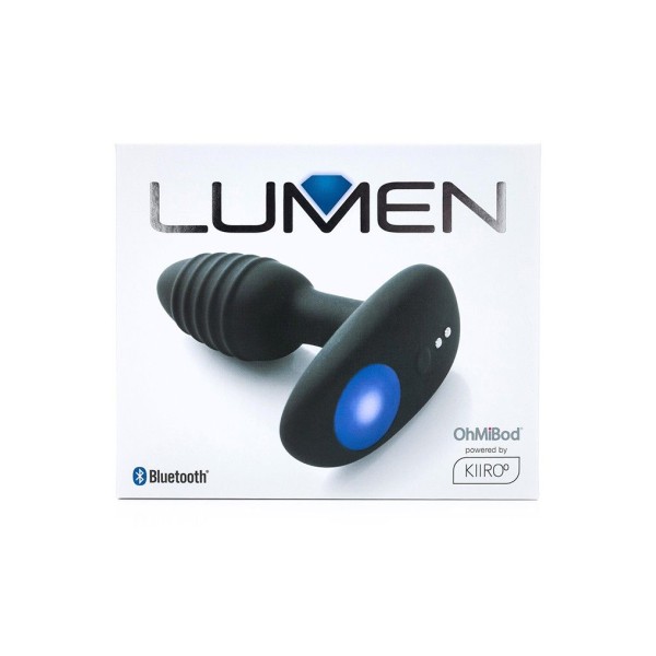 Черный интерактивный вибратор OhMiBod Lumen for Kiiroo с подсветкой - 10,2 см