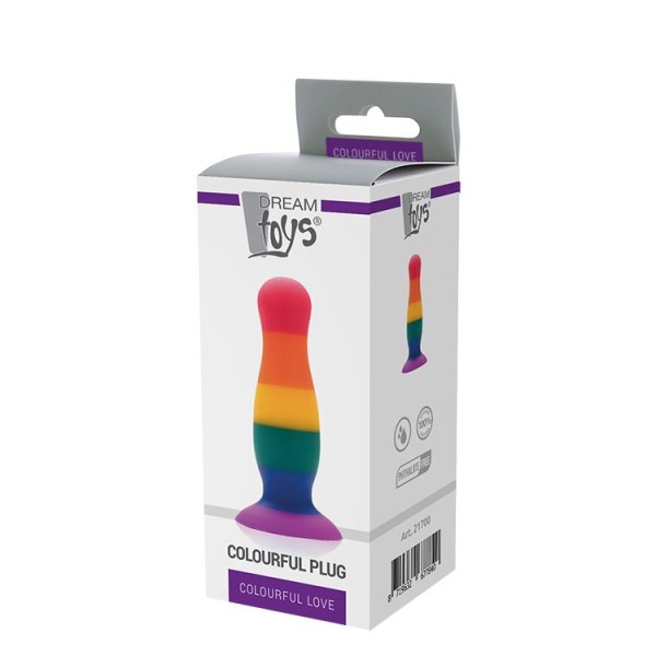 Разноцветная анальная пробка COLOURFUL PLUG - 12,5 см