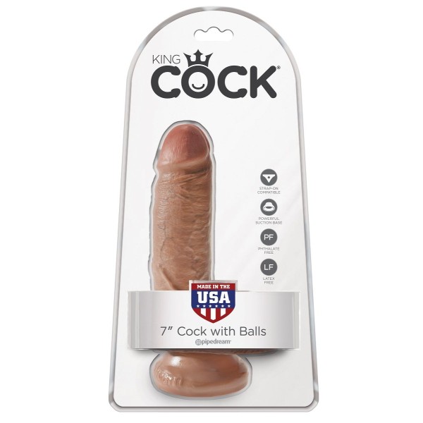 Фаллоимитатор-мулат с мошонкой 7  Cock with Balls - 19,4 см