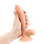 Фаллоимитатор с мошонкой Erowoman телесного цвета - 18,5 см