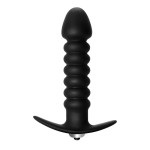 Чёрная анальная вибропробка Twisted Anal Plug - 13 см