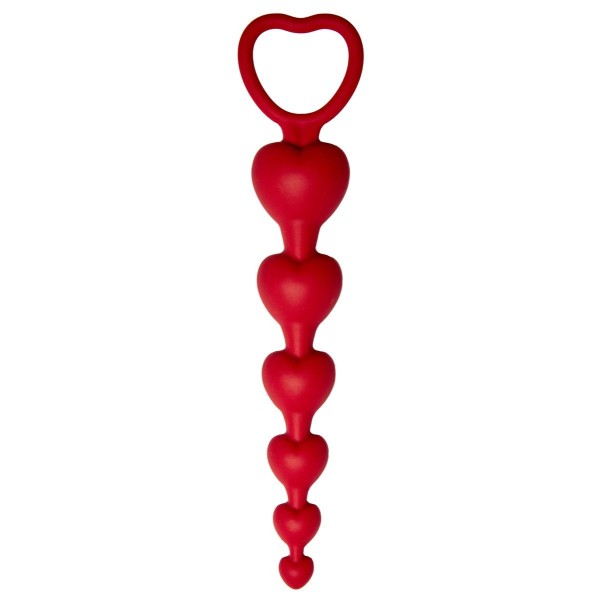 Бордовая анальная цепочка Love Beam - 19 см