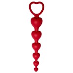 Бордовая анальная цепочка Love Beam - 19 см