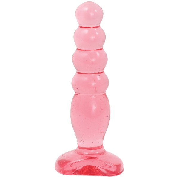 Розовая анальная пробка Crystal Jellies 5  Anal Delight - 14 см