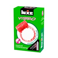 Розовое эрекционное виброкольцо Luxe VIBRO Поцелуй стриптизёрши + презерватив Розовое эрекционное виброкольцо Luxe VIBRO Поцелуй стриптизёрши + презерватив