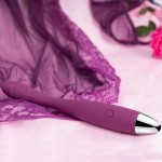 Фиолетовый вибратор Cici Violet с гнущейся головкой - 18,2 см