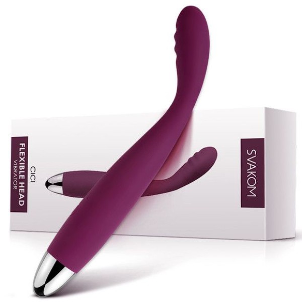 Фиолетовый вибратор Cici Violet с гнущейся головкой - 18,2 см