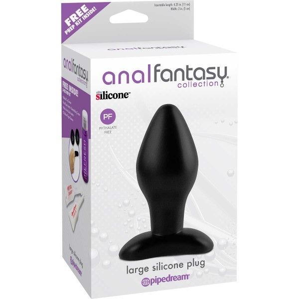Черная анальная пробка среднего размера Large Silicone Plug - 13 см
