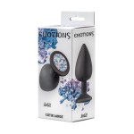 Чёрная анальная пробка Emotions Cutie Large с прозрачным кристаллом - 10 см