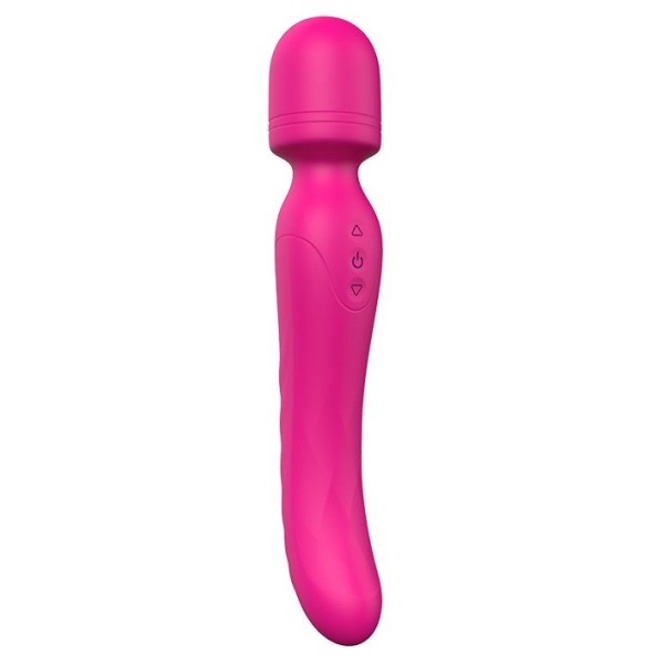 Ярко-розовый жезловый вибратор Heating Bodywand с нагревом - 23,2 см