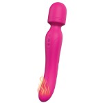 Ярко-розовый жезловый вибратор Heating Bodywand с нагревом - 23,2 см