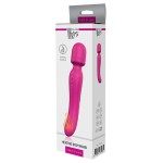 Ярко-розовый жезловый вибратор Heating Bodywand с нагревом - 23,2 см