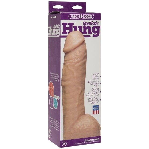 Огромная насадка-реалистик Vac-U-Lock Realistic Hung - 31,7 см