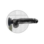 Чёрный виброфаллос со съемной присоской 9  Vibrating Cock with Balls - 22,9 см