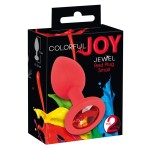 Красная силиконовая анальная пробка с красным кристаллом Joy - 7,2 см