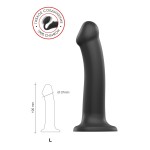 Черный фаллос на присоске Silicone Bendable Dildo L - 19 см