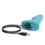 Голубая вибропробка с ротацией шариков RIMMING REMOTE CONTROL PLUG TEAL - 15,2 см