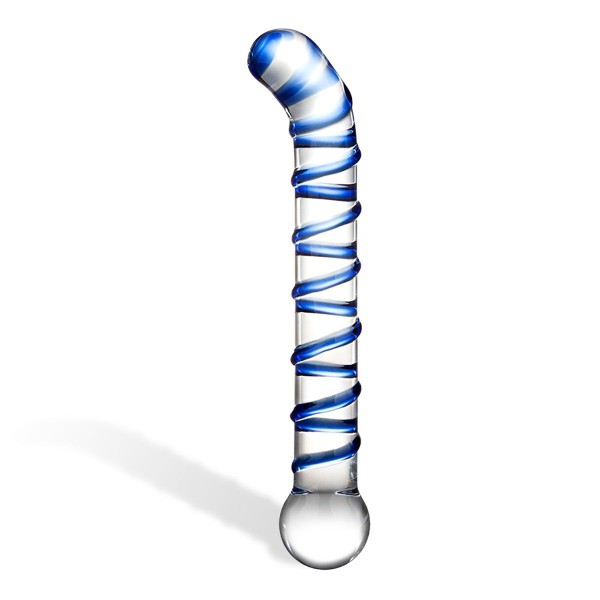 Изогнутый стеклянный фаллос G-Spot Glass Dildo - 17 см