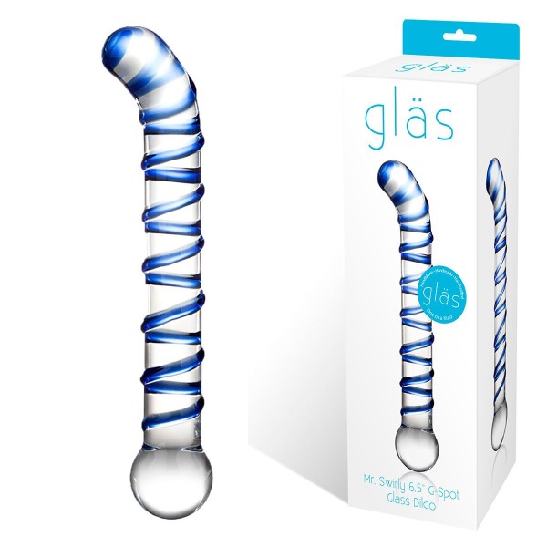Изогнутый стеклянный фаллос G-Spot Glass Dildo - 17 см