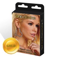 Золотистые серьги-сердца из кристаллов LOVE Золотистые серьги-сердца из кристаллов LOVE