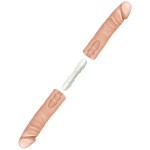 Телесный двусторонний фаллоимитатор из 2 частей The D Double D 16  - 40,6 см