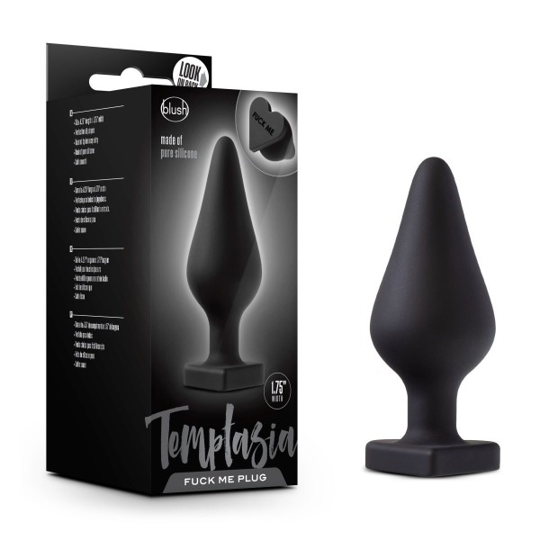 Черная анальная пробка с основанием-сердечком Fuck Me Butt Plug - 7,5 см