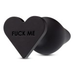 Черная анальная пробка с основанием-сердечком Fuck Me Butt Plug - 7,5 см