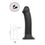 Черный фаллос на присоске Silicone Bendable Dildo XL - 20 см