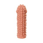 Телесная насадка на фаллос с бугорками Extreme Sleeve 010 M-size - 14 см