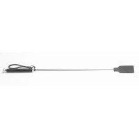 Чёрный кожаный стек с прямоугольным наконечником - 66 см.