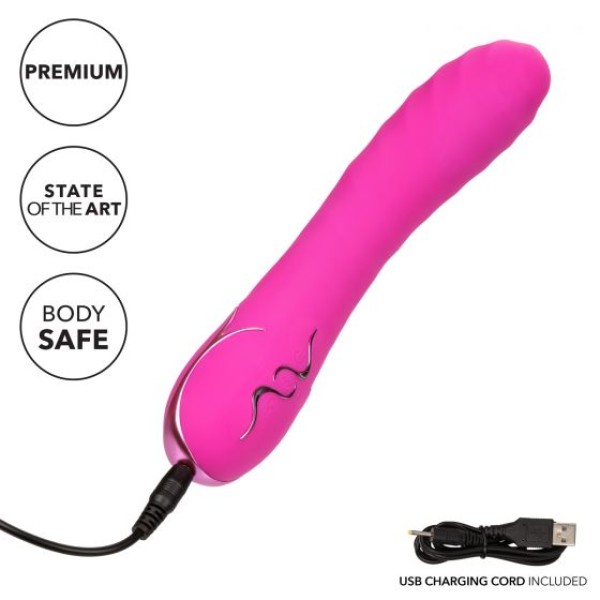 Розовый вибромассажер Insatiable G Inflatable G-Wand с функцией расширения - 21,5 см