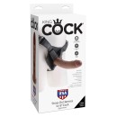 Коричневый страпон на трусиках Strap-on Harness Cock - 20,3 см.