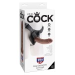 Коричневый страпон на трусиках Strap-on Harness Cock - 20,3 см