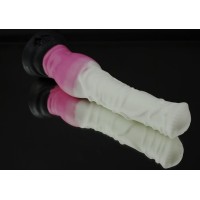 Бело-розовый фаллоимитатор Пони large - 26,5 см.