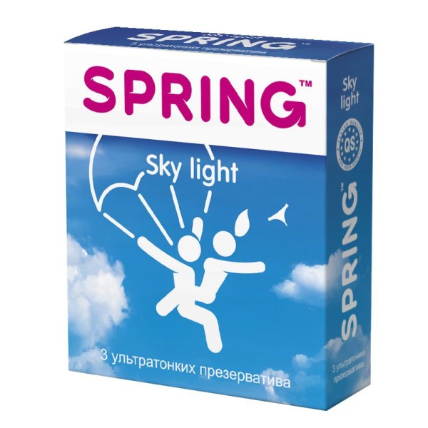 Ультратонкие презервативы SPRING SKY LIGHT - 3 шт