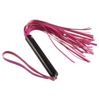 Розовая лаковая плеть с черной рукоятью - 40 см. Розовая лаковая плеть с черной рукоятью - 40 см.