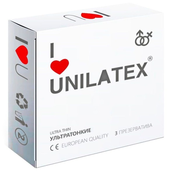 Ультратонкие презервативы Unilatex Ultra Thin - 3 шт