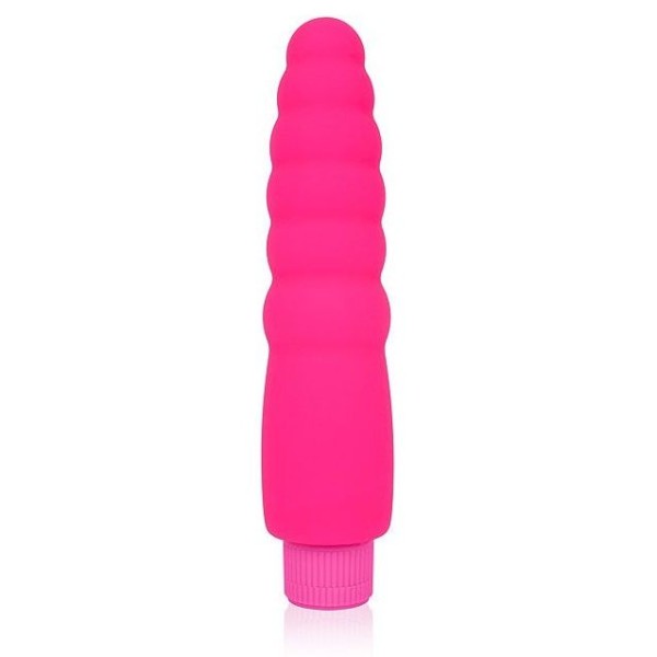 Розовый силиконовый вибратор Cosmo - 15 см