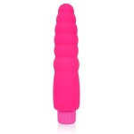 Розовый силиконовый вибратор Cosmo - 15 см