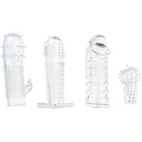 Набор из 4 насадок на член Pleasured Penis Enhancement Sleeve 4 Pack Набор из 4 насадок на член Pleasured Penis Enhancement Sleeve 4 Pack