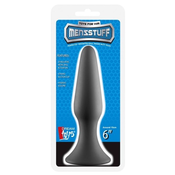 Серая анальная пробка METAL BALL BUTT PLUG - 15 см