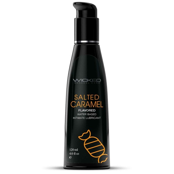 Лубрикант со вкусом соленой карамели Wicked Aqua Salted Caramel - 120 мл