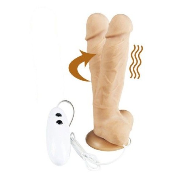 Телесный вибратор-ротатор на присоске Cesar Vibrator   Rotator - 17,5 см