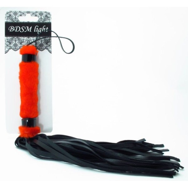 Нежная плеть с красным мехом BDSM Light - 43 см