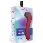 Бордовый вакуумный вибростимулятор с нагреваемой ручкой Halo 2 - 22,5 см