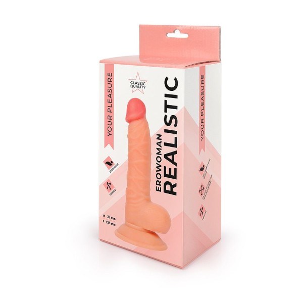 Телесный фаллоимитатор Erowoman - 19,5 см