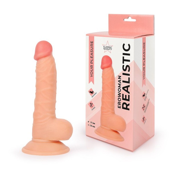 Телесный фаллоимитатор Erowoman - 19,5 см